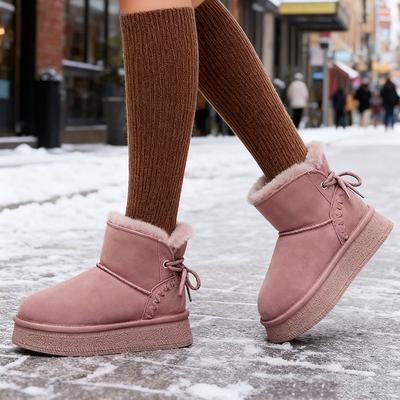 Женские зимние теплые ботинки на мягкой подошве большого размера с мехом, ботильоны до щиколотки с подкладкой, нескользящие ботинки для хайкинга и спорта, хлопковые ботинки, короткие ботинки