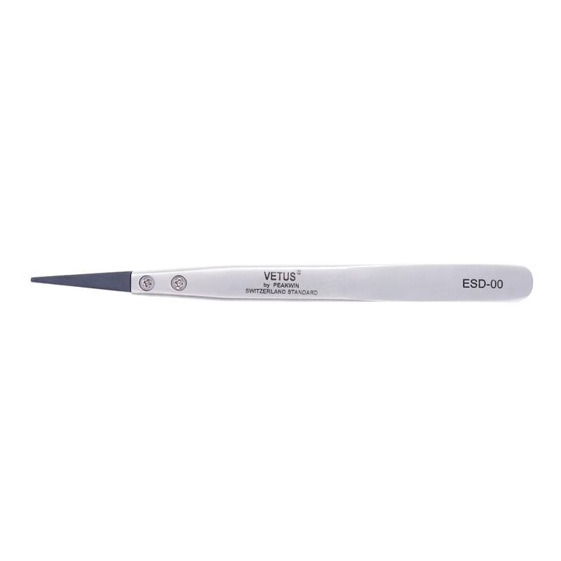 VETUS ESD series Interchangeable Head Anti-static Tweezers Stainless Steel Body Anti-static Carbon Fiber Conductive Plastic H