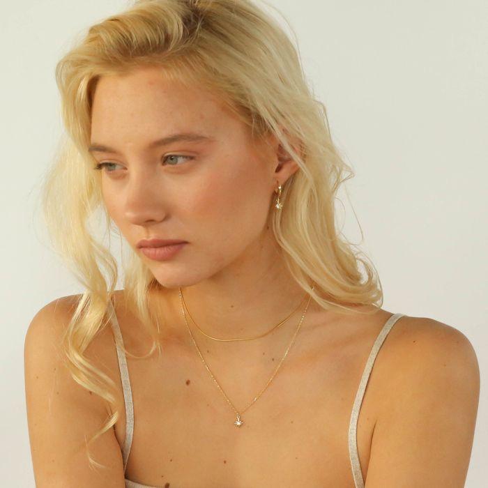 Collier Luxenter en argent 925 avec zircon brillant fini or jaune 18K - Lialt