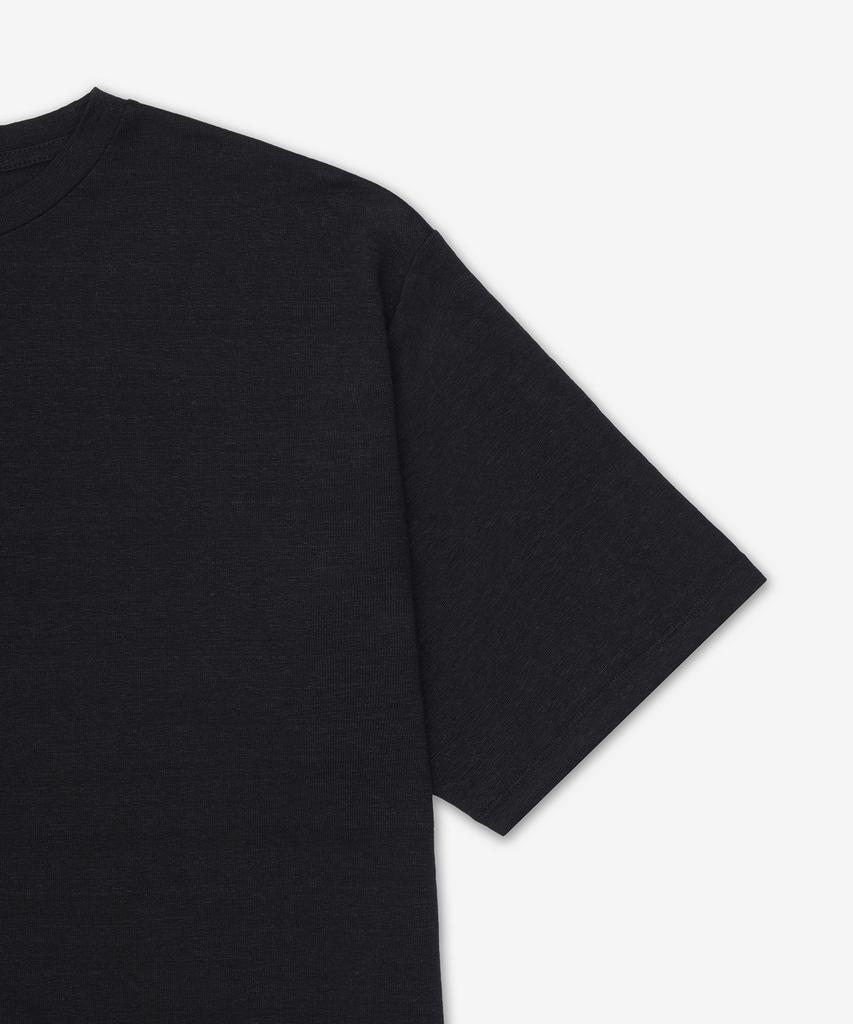 Батонео Нормандия Льняная футболка с коротким рукавом - Черная / Bn26Sm071Black
