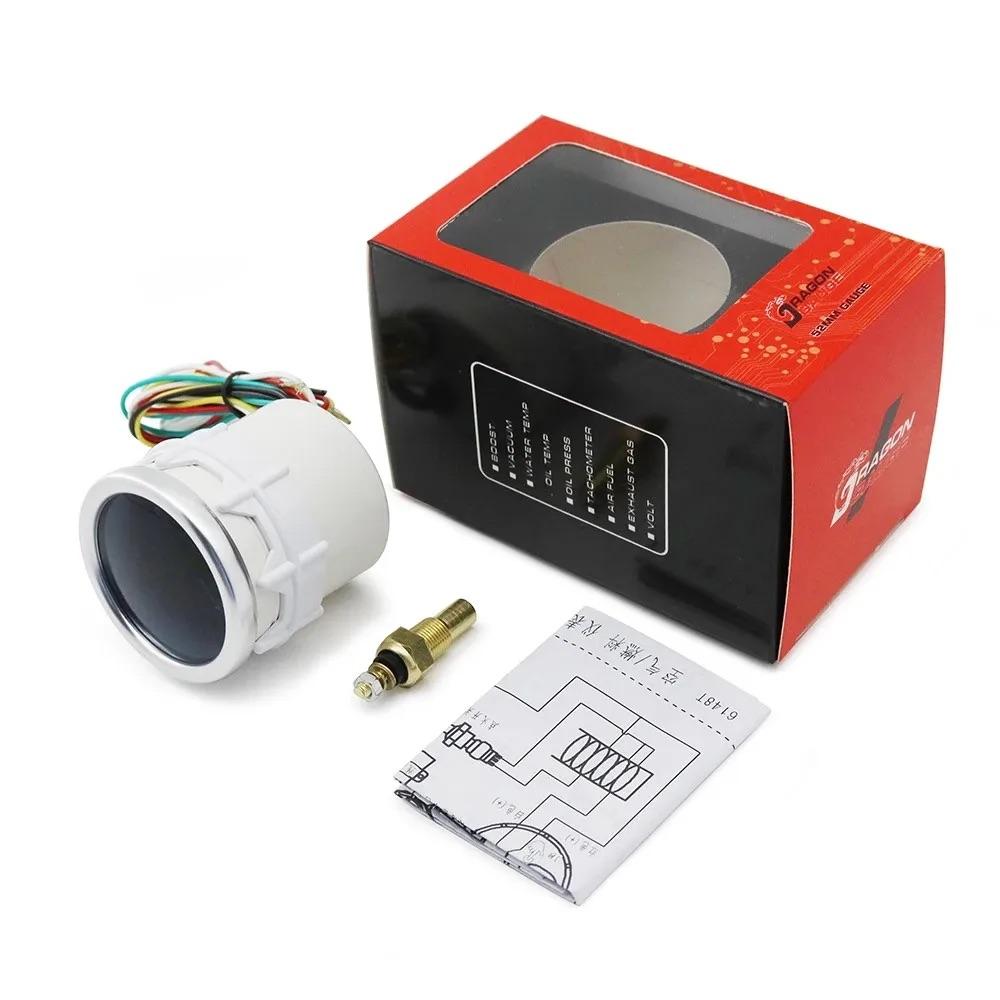 Car Oil Temp Gauge 2 Inch 52mm 12V LED Display OIL TEMP Meter for Automotive Racing & Engine Modification