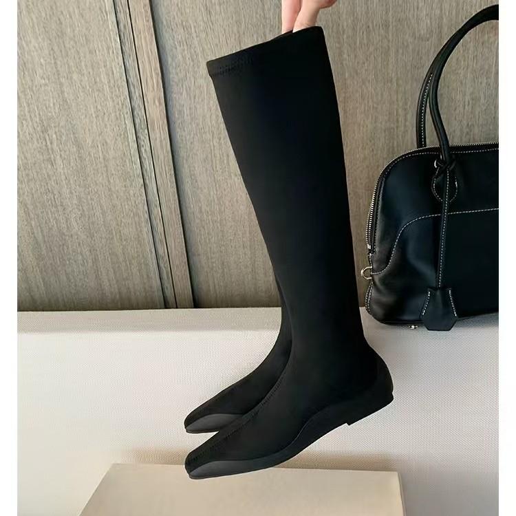 Виноградная мама имеет тот же стиль, модные комичные ножки~ темпераментная квадратная голова плоская подошва ботильоны-чулки сумка ножки средняя труба тонкие ботинки женские