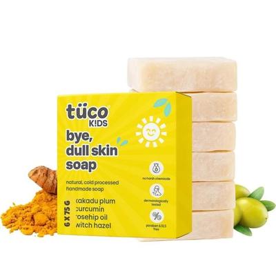 Мыло Tuco® Kids Bye, Dull Skin 6x75г с куркумой, маслом ши и кокосовым маслом | Возраст 2-5, 5-10, 10-15 | 6x75г