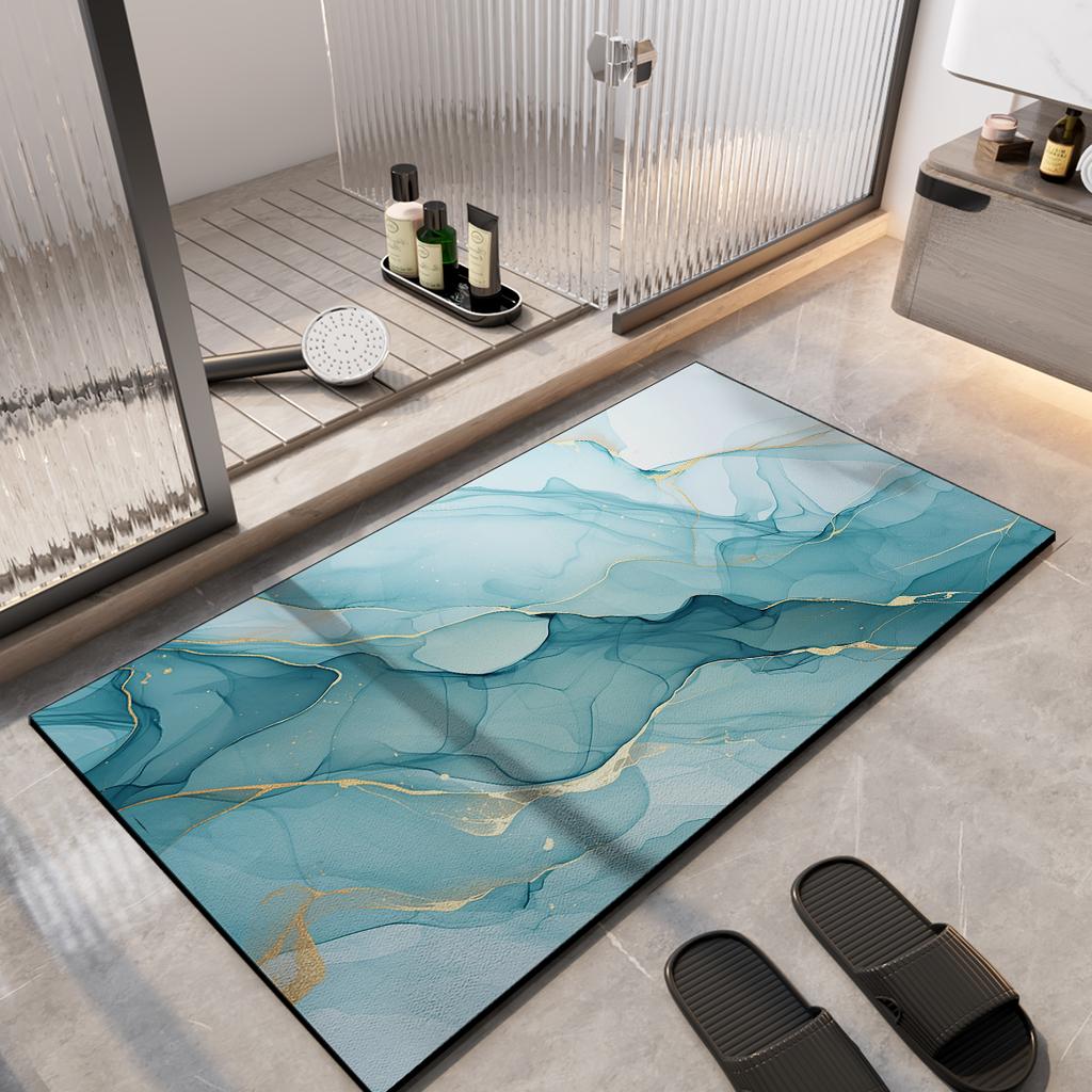 Nordic Bathroom Rug Absorbent Bath Mat Non Slip Floor Mats Quick Dry Bathtub Shower Pad Toilet Carpet Entrance Doormat Washable