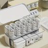 Double-Layer Transparent Desktop Cable Organizer Box - Compact Cord & Charger Storage Solution for Home Office