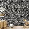 Wallpaper Black and white flowers graphite, gray and black 50x1000