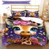 3PC Custom Name Giraffe Dreams Stars Bedding Set Printed Bedding Set Duvet Cover Closure Includes 1 Duvet Cover & 2 Pillowcases for All Seasons Bedroo