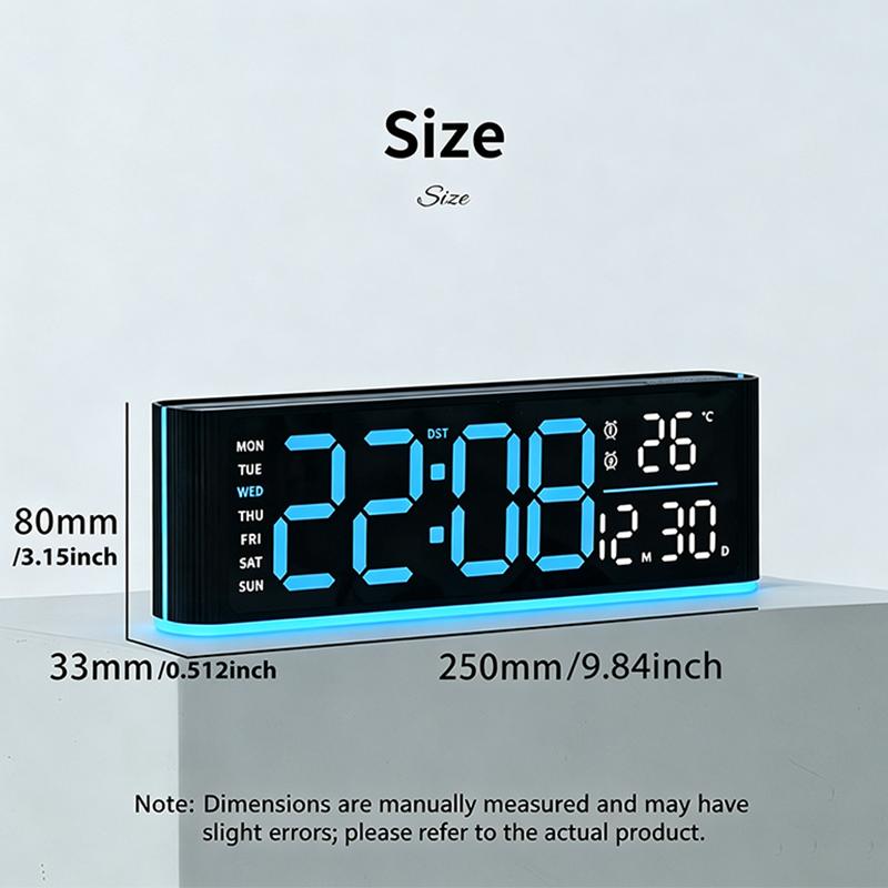 LED Digital Alarm Clock Ambient Light Table Clock Dual Alarms Temperature/Date/Week Display Brightness Control Electronic Clock2