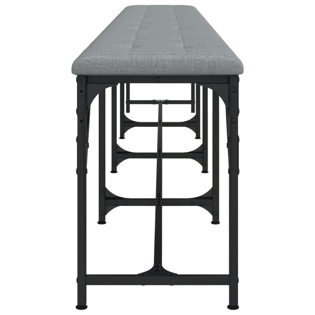 Dining Bench Light Grey 248 x 32 x 45 cm Steel and Fabric