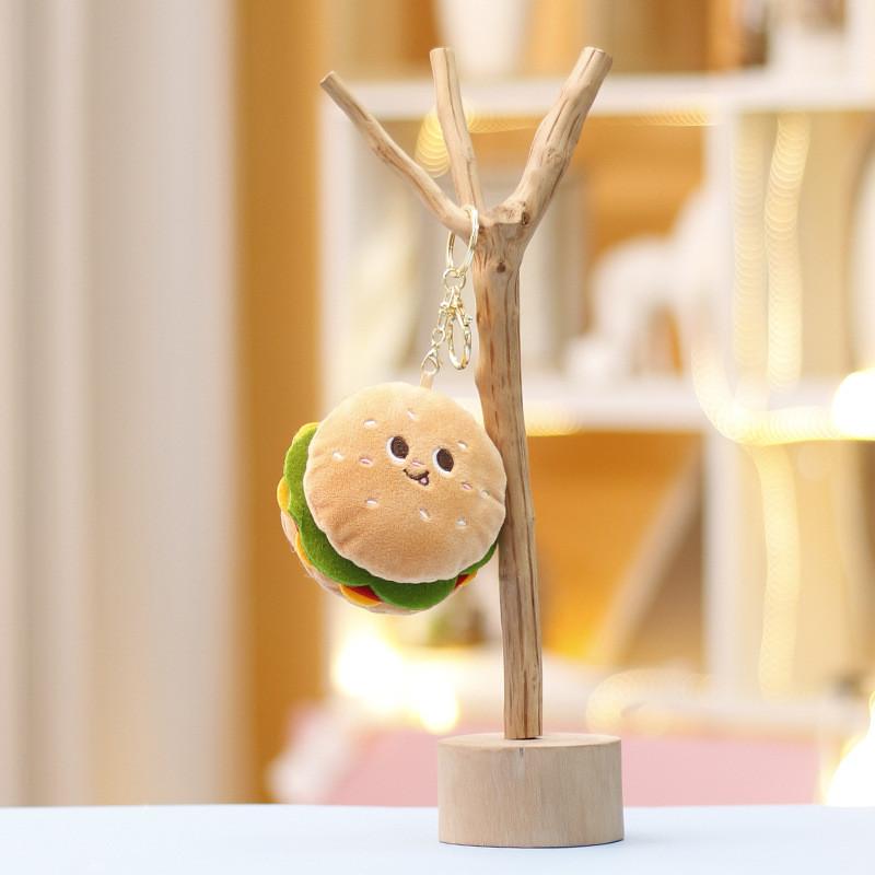 Hamburger Keychain Plush With Cute Design Perfect For Girl Backpack Accessories