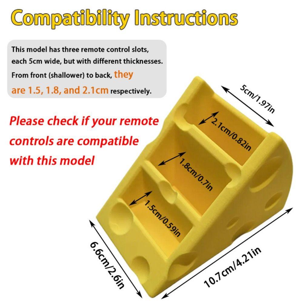 Multi-functional Cheese Remote Control Storage Box Cute 3 Grids Pen Holder Save Space Creative Stationery Organizer Bedroom