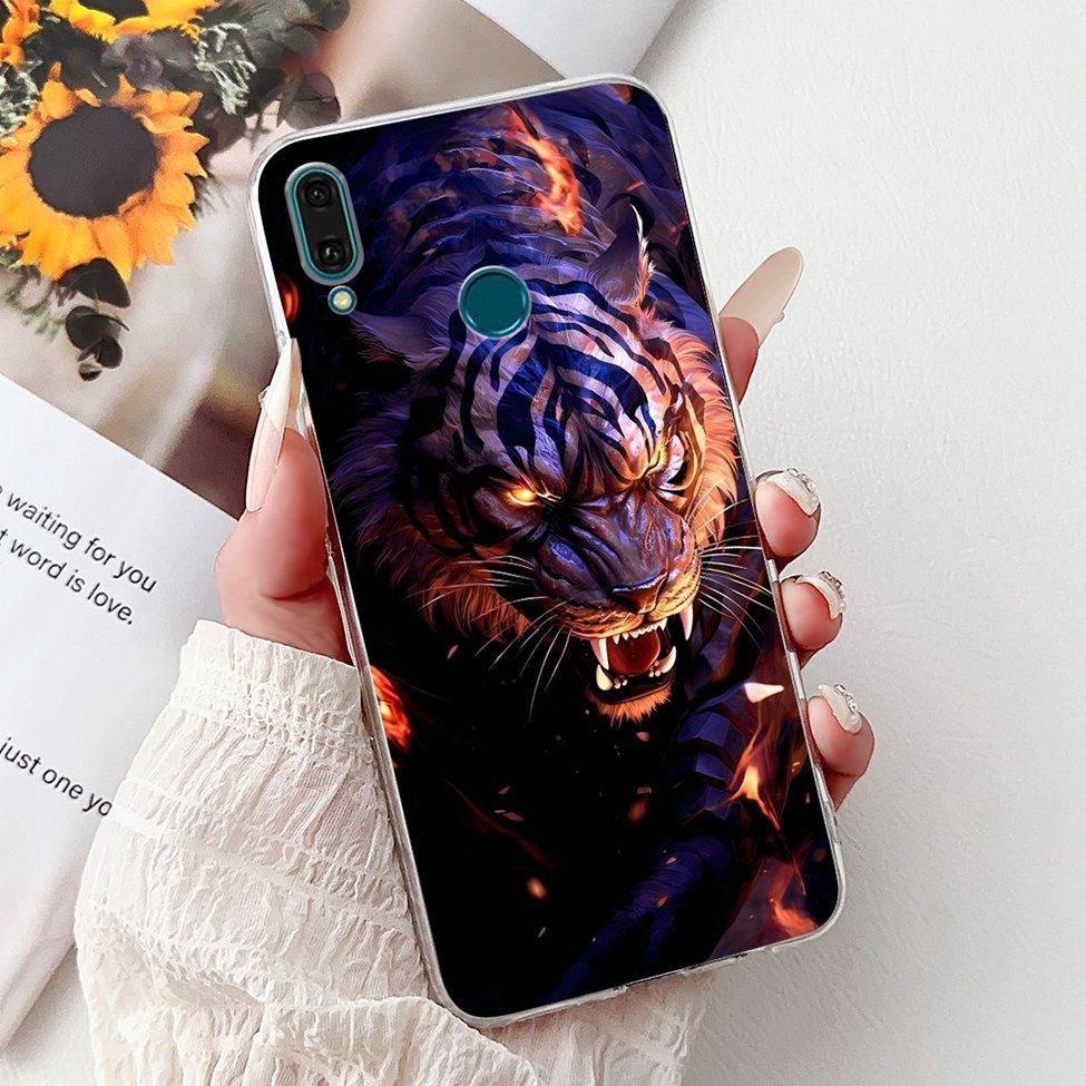Clear For Huawei Y9 2019 Case Cover Cute Fashion Flowers Funny Cool Painted Soft Phone Case For Huawei JKM-LX1 JKM-LX2 JKM-LX3