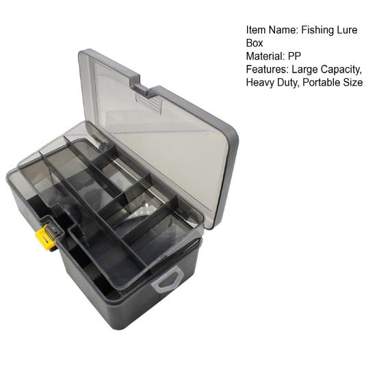 Двухслойная коробка для рыболовных приманок с регулируемыми разделителями, прозрачная, портативная, водонепроницаемая, прочная