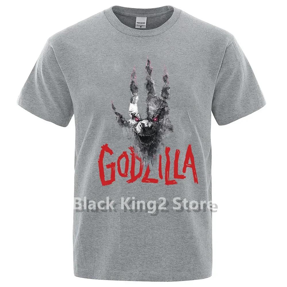 Футболки с принтом аниме Godzillas VS.kong King для мужчин, японская уличная одежда, хлопковые топы, футболки в стиле хип-хоп, футболки в стиле Харадзюку