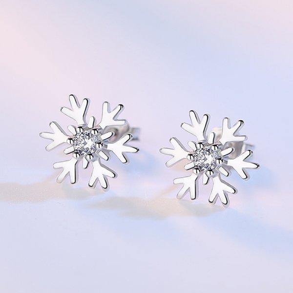 Christmas Snowflake Zircon Crystal Pearl Earrings Stud For Women Dangle Hook Fashion Xmas Party Jewelry Gift