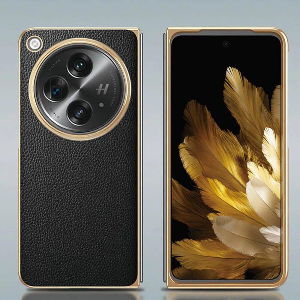Чехол из натуральной кожи для OPPO Find N N2 N3, чехол с роскошным покрытием, чехол для OPPO Find N3, чехол из натуральной кожи, защитная пленка для мобильного телефона
