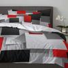 Geometric Red Black Gray Solid Abstract 3pcs Bedding Set For Double Bed Home Textile Duvet Cover Quilt Cover Pillowcase