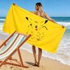 Happy Pikachu Print Beach Towel, Large Soft Quick Dry Towel for Beach Camping Swimming