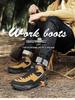 Men's Retro High-Top Hiking Boots: Autumn/Winter Casual Sports Martin Boots for Outdoor and Work.