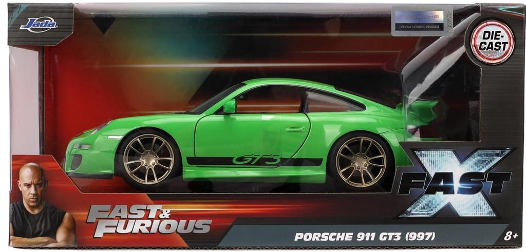 Jada Toys Серия Форсаж Масштаб 1/24 Форсаж 10 Porsche 911 GT3 (997) зеленый (Диого) Готовая модель JADA34919