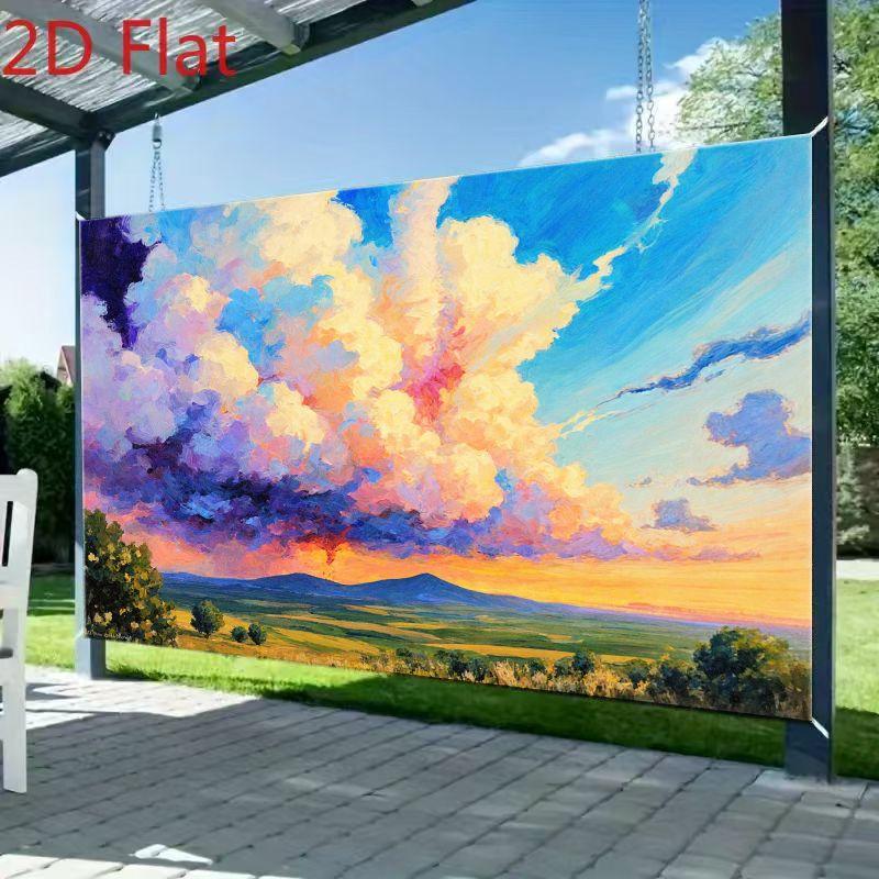 2D plane, dramatic sky and vast hills, suitable for weddings, parties and artistic decoration. Polyester fiber material.
