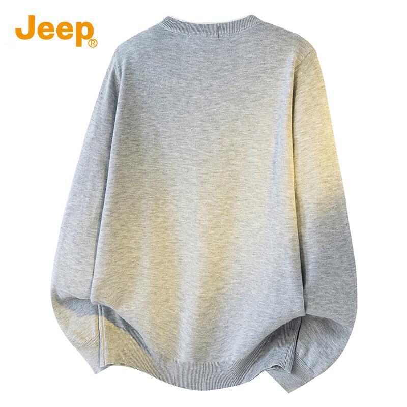 Jeep Мужской вязаный свитер свободного кроя с круглым вырезом