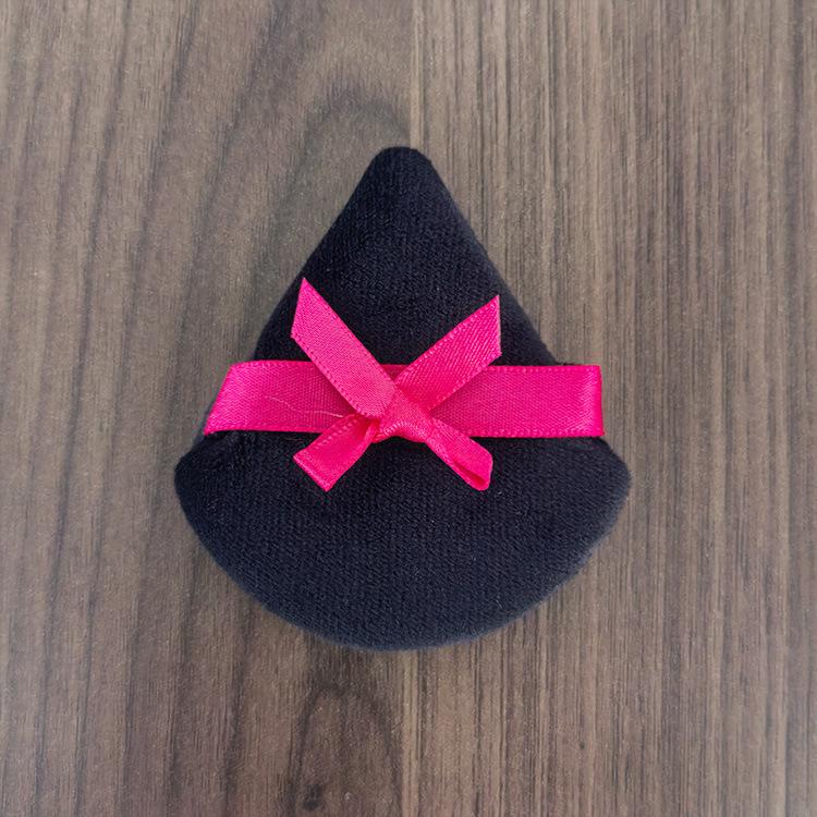 2 шт./комплект Декорация в виде банта Мягкая пуховка для лица Треугольная пуховка для макияжа Губка-спонж для тональной основы Косметический инструмент для пудры Спонж для закрепления макияжа