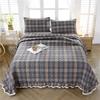 Cotton White Bed Plaid Lace Bedspread On The Bed Linen Simple Quilted Linens Solid Double Bed Cover Non-Slip Bed Blanket #/