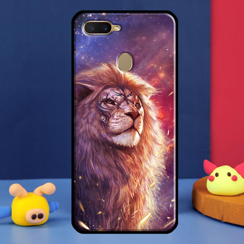 Арт Лев Чехол для телефона Oppo A54 A57 S A78 A58 A98 A5 A9 A91 A15 A16 A17 A52 A72 A76 A96 A74 A94 A77