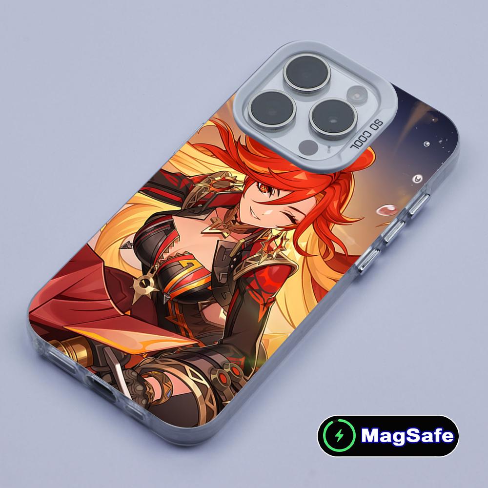 Game GI Mavuika White Translucent MagSafe Mobile Phone Case for iPhone 17 16 15 14 13 12 11 X XR XS 8 7 Air Pro Max Plus Cover