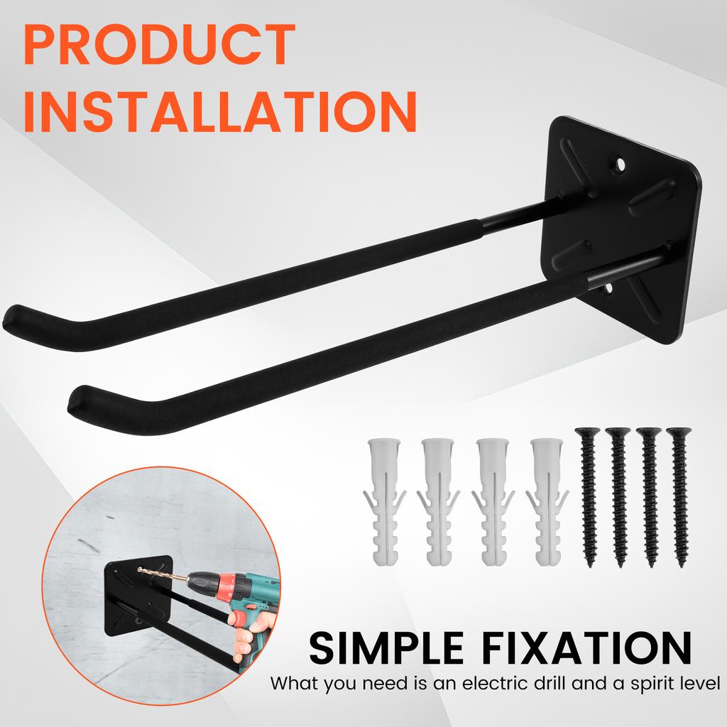 2 шт. прочные гаражные крючки, органайзер для инструментов, настенное крепление, вешалки для хранения автомобильных шин, лестниц, стульев, садовых электроинструментов