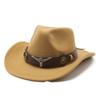 Hat Ethnic Style Cow Standard Western Cowboy Hat Roll Brim Retro Riding Wool Felt Hat