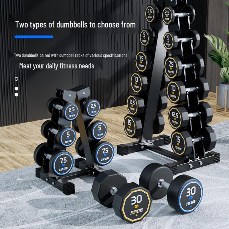 Steel Dumbbell Set with Storage Rack