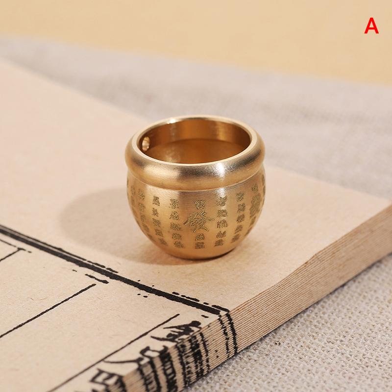 Feng Shui Lucky Fortune Wealth Brass Cornucopia Baifu Rice Cylinder Desktop Study Small Ornament Gift Home Decoration ARI