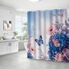 Floral Shower Curtain Spring Farmhouse Bathroom Curtain Waterproof Flowers Butterflies Leaves Bath Curtain with Hooks for Home Shower Bathtub