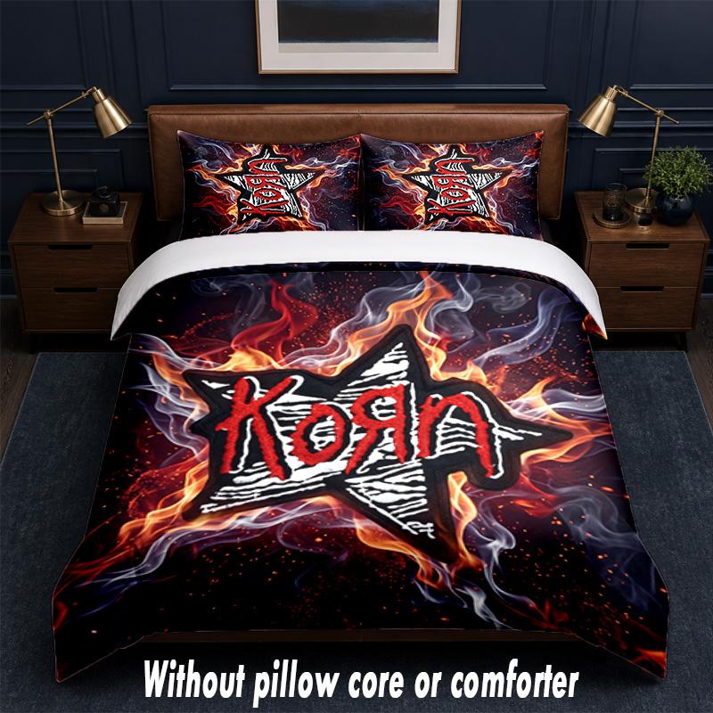 Korn Design Bed Bedding Set 1 Duvet Cover + 2 Pillowcases Soft Breathable Household Bed Linens