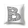 Polyester Pillow Case Pencil Drawing Geometric Decorative Print 26 English Letters Pillow Cushion Cover Simple
