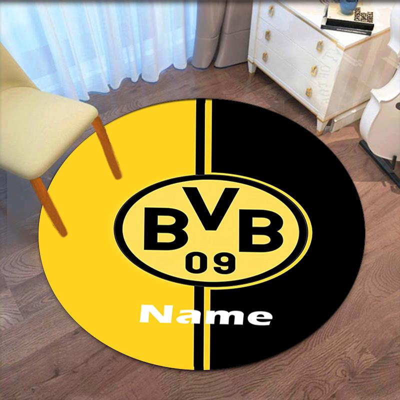 Custom Name BVB Printed Round Rug Carpet Chair Rug Area Rug Entryway Doormats,for Office Chair Living Room Bedroom Kitchen Room.