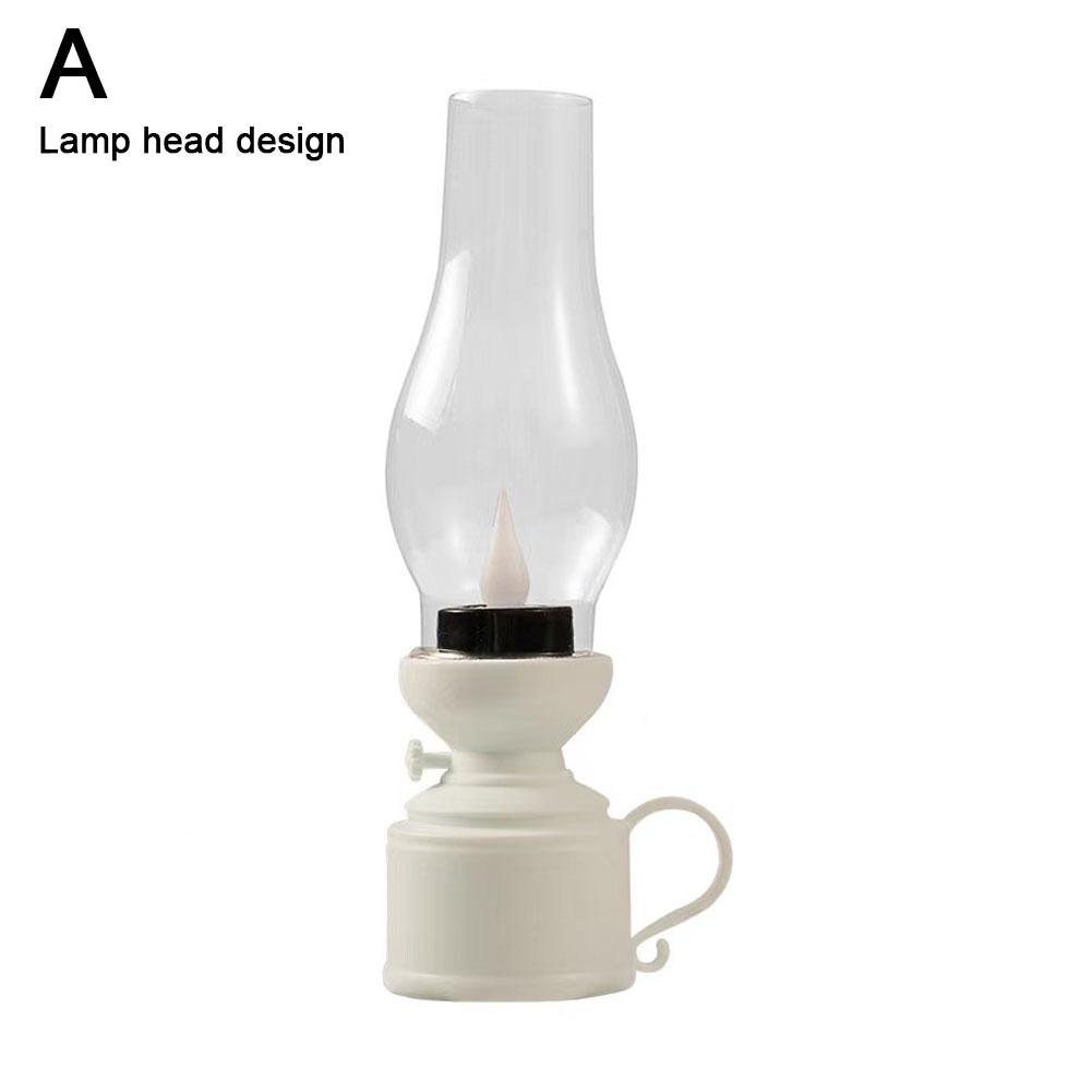 Vintage Decor Retro Candle Holder Candle Stick Lamp with Button Battery Table Light Oil Lamp