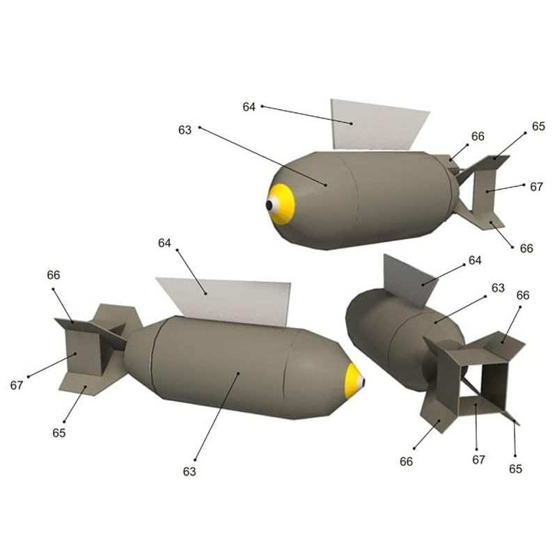 3D assembly model paper craft fighter jet 1/33 scale (P-51D mustang bomber version)