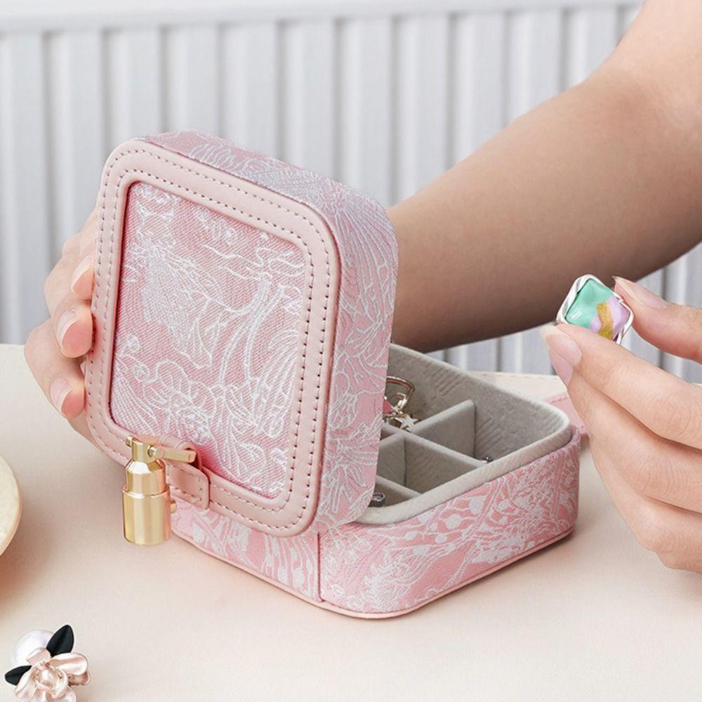 Embroidery Jewelry Storage Case Large Capacity Jewelry Display Box Jewelry Packing Box Vacation