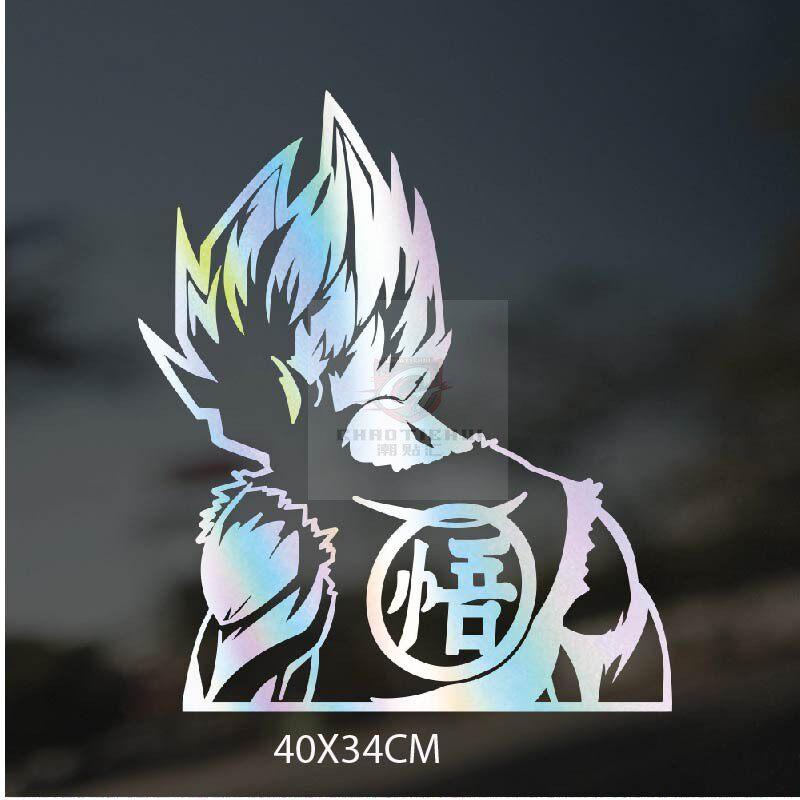 Светоотражающая наклейка Dragon Ball Goku Vegeta Наклейка для модификации кузова автомобиля Наклейка на переднее ветровое стекло мотоцикла