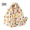 Polka Dot Shawl Wrap Silk Scarf for Women, Lightweight Tassel Shawl, Elegant Soft Breathable Winter Warm Neck Wraps Spring Summer Autumn Winter,