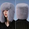 Fur Thunderbolt Hat Female Thickened Warm Windproof Cap Imitation Fur Fox Fur Wind and Snow Cap Ear Protection Hat Winter