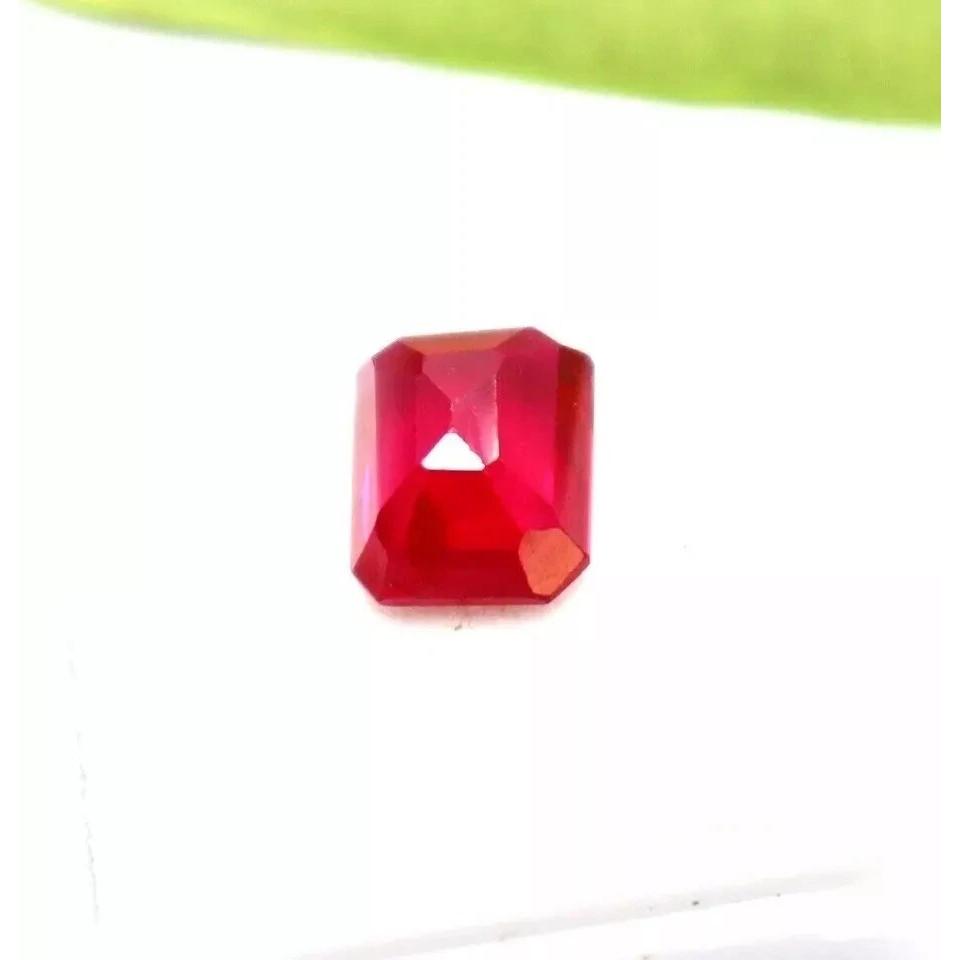 Top Quality Burmese Red Ruby Natural Emerald Cut 10 Ct Certified Loose Gemstone