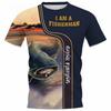 Summer Popular Carp Fishing Full Print T-Shirt for Men Fishing Apparel 3D Catfish Print T-Shirt Short Sleeve Casual Loose Top