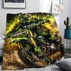 1Pc Motor trail op Print Flannel Blanket High Quality Warm Comfortable Cover for All Seasons Perfect for Gifts Home Decor