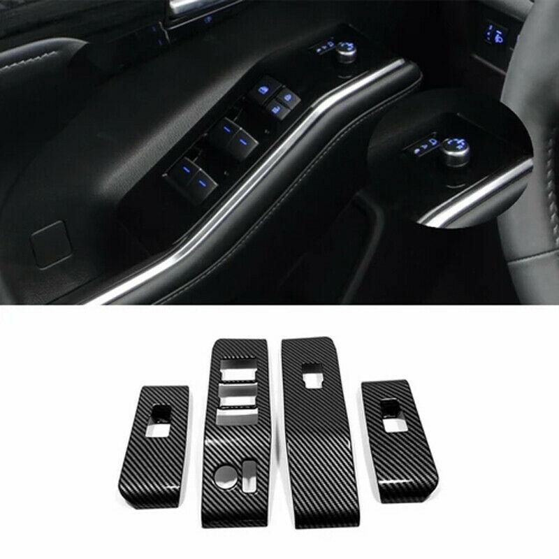 For 2020-2022 Toyota Highlander Window Switch Panel Cover Trim Carbon Fiber Look