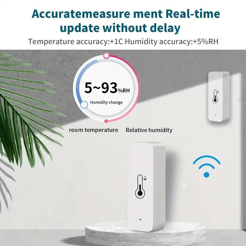 1 Smart Temperature Sensor Humidity Sensor, Remote Monitoring, Sharing Function, Low and High Temperature Reminder,