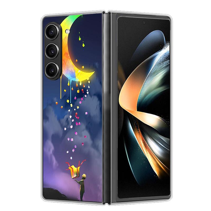 Чехол для Samsung Galaxy Z Fold 6 Чехол Ударопрочный Жесткий Пластик ПК Чехлы для Samsung Z Fold6 Fold 6 5G Fundas Милый Расписной Бампер